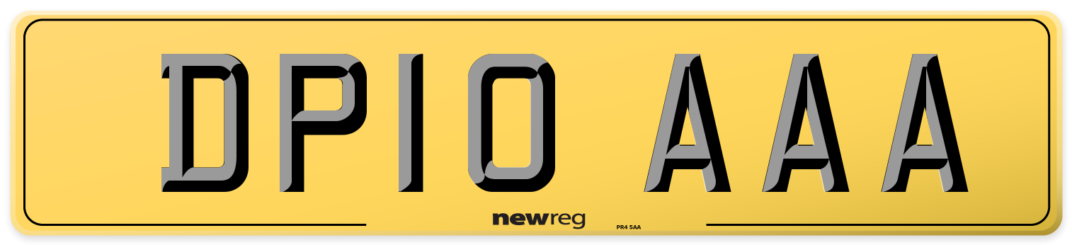 DP10 AAA Rear Number Plate