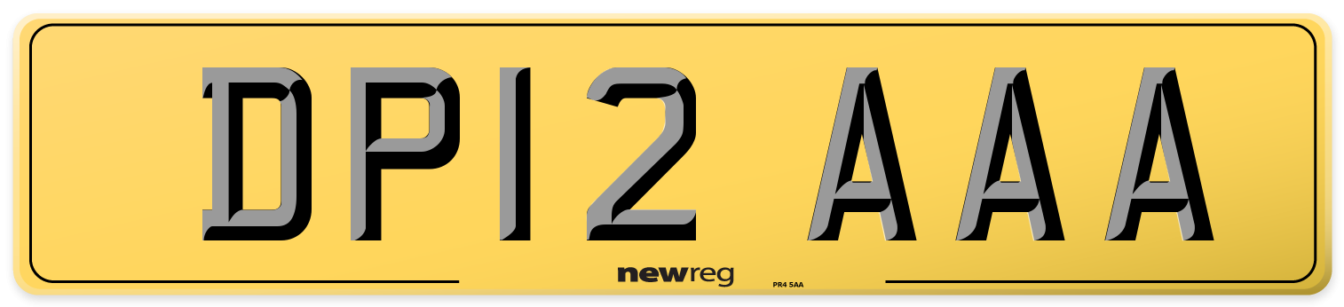 DP12 AAA Rear Number Plate