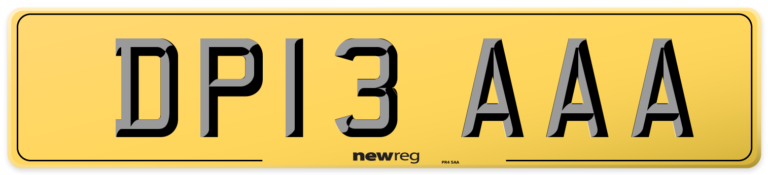 DP13 AAA Rear Number Plate