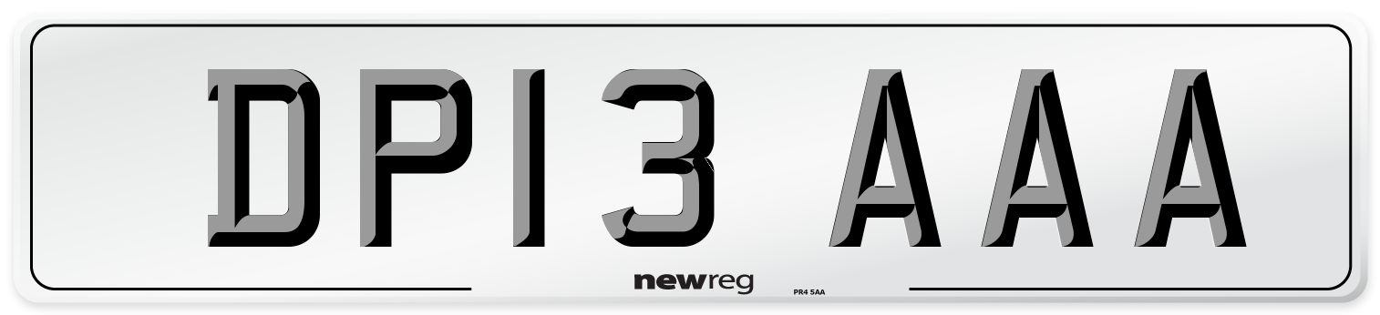 DP13 AAA Front Number Plate