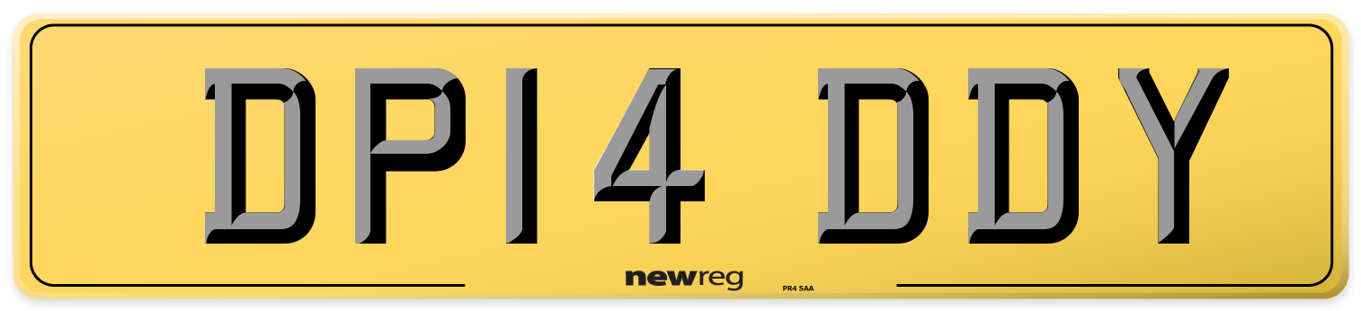 DP14 DDY Rear Number Plate