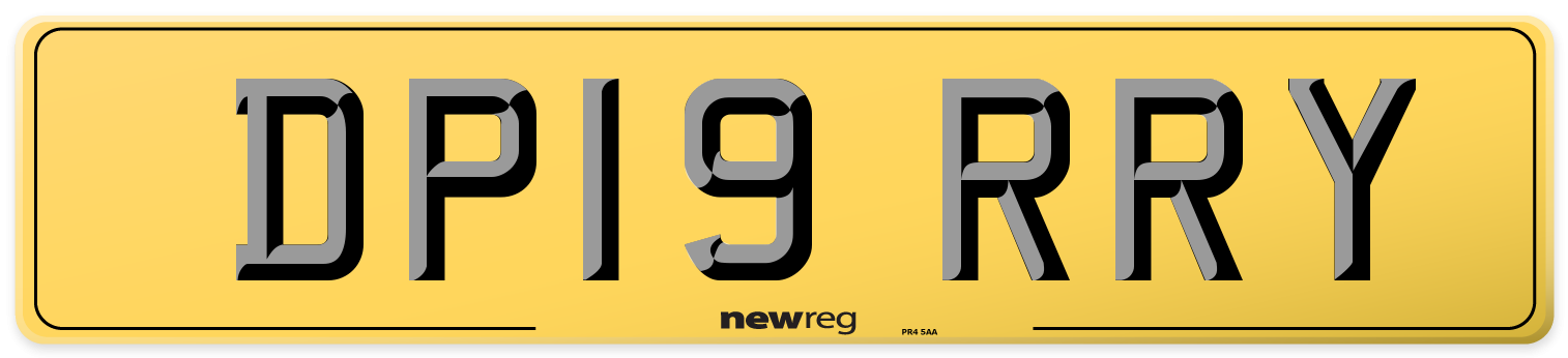 DP19 RRY Rear Number Plate