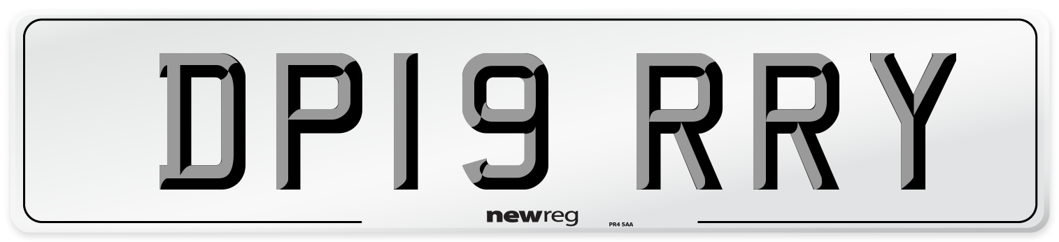 DP19 RRY Front Number Plate