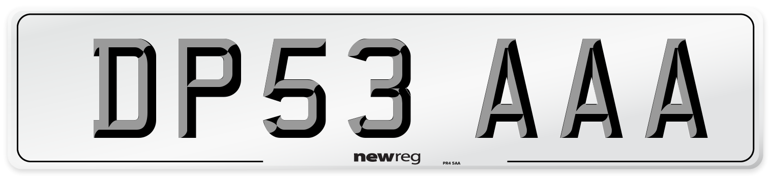 DP53 AAA Front Number Plate