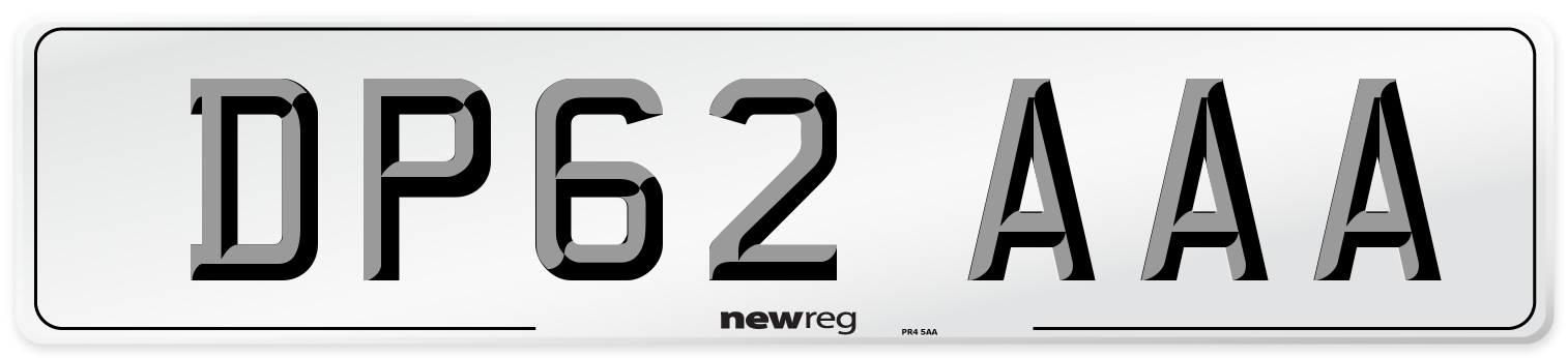 DP62 AAA Front Number Plate