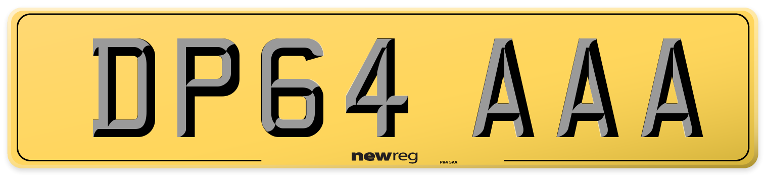 DP64 AAA Rear Number Plate