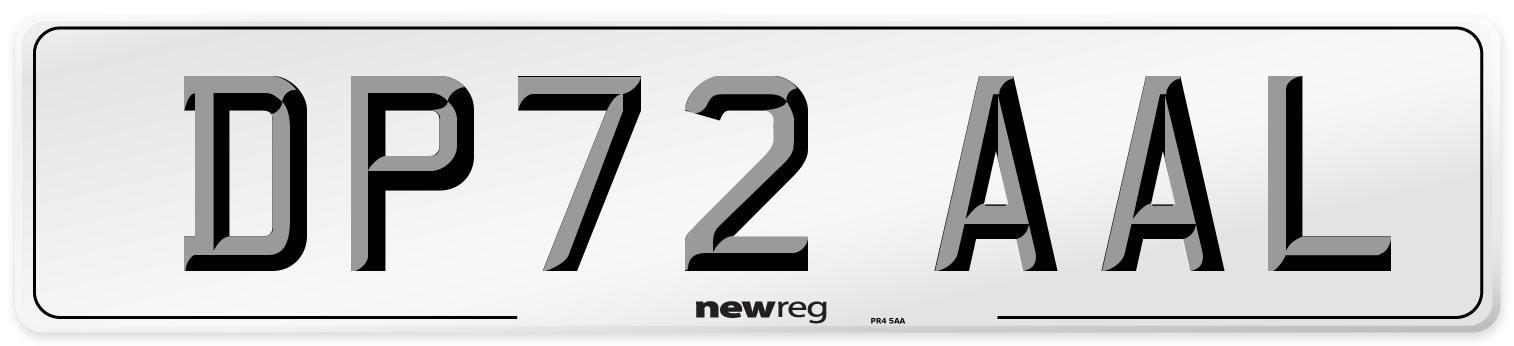 DP72 AAL Front Number Plate