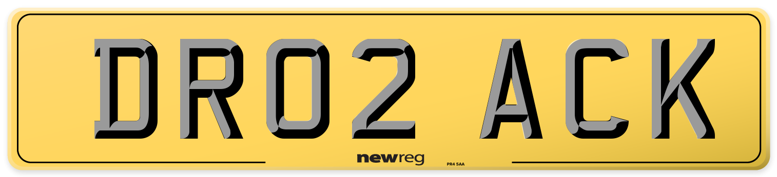 DR02 ACK Rear Number Plate