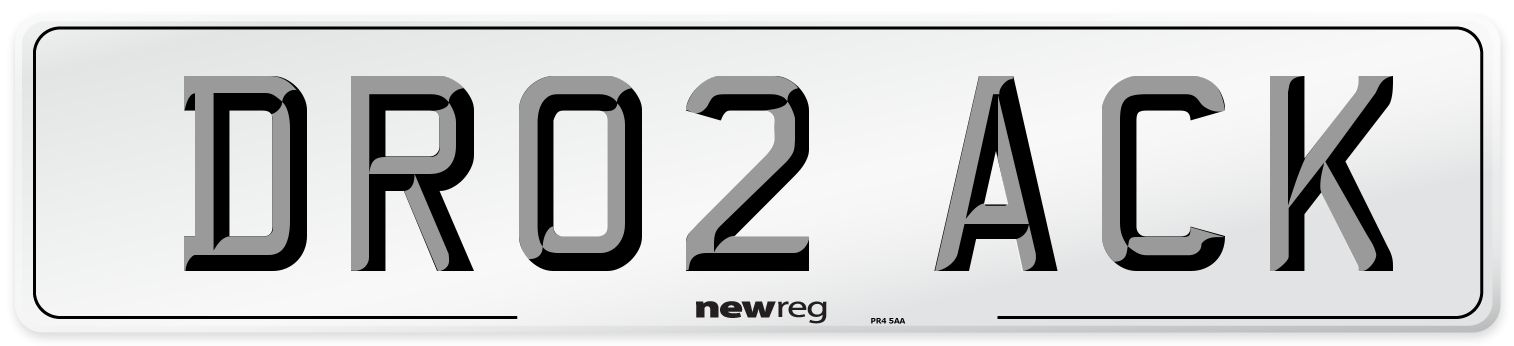 DR02 ACK Front Number Plate