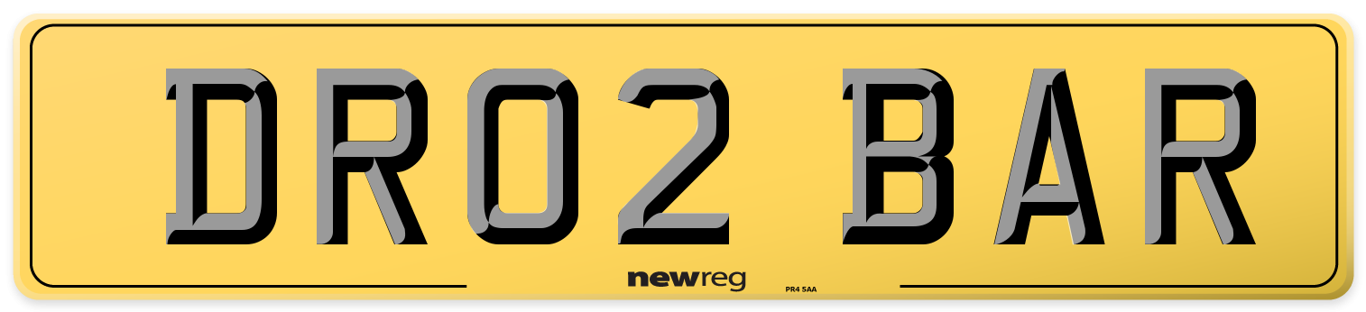DR02 BAR Rear Number Plate