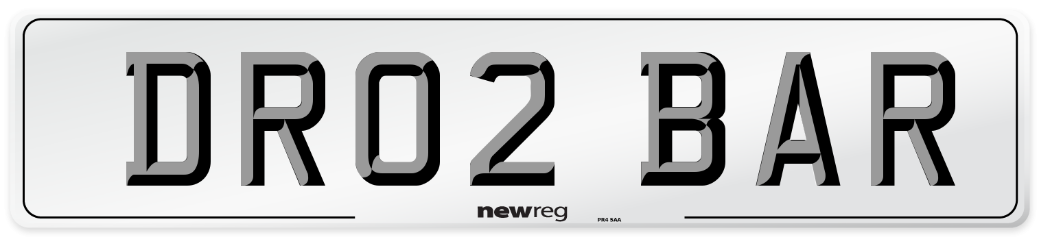 DR02 BAR Front Number Plate