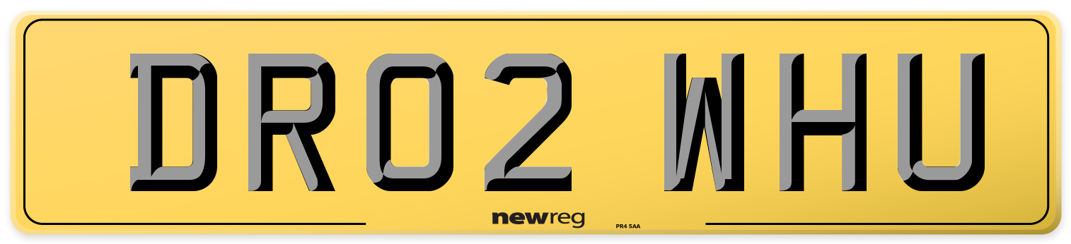 DR02 WHU Rear Number Plate