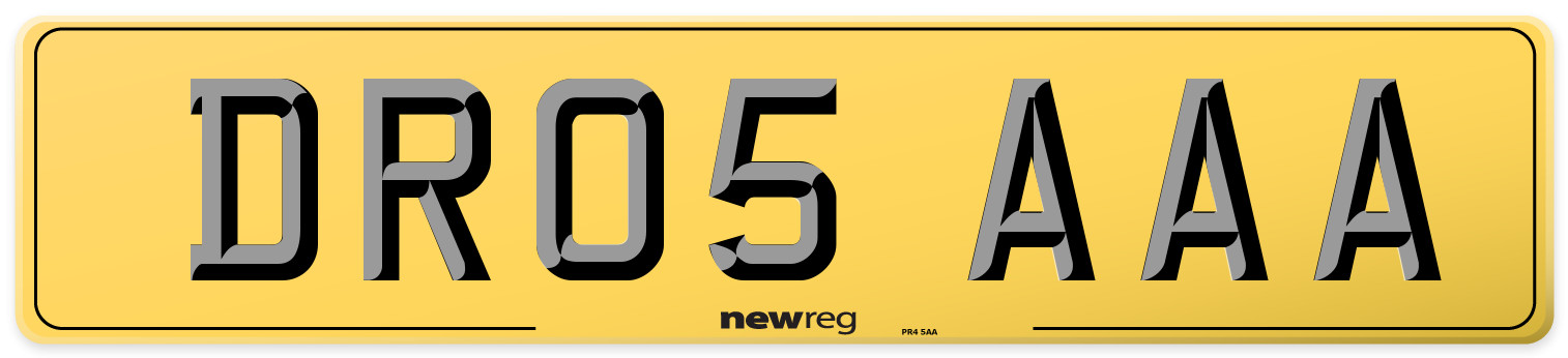 DR05 AAA Rear Number Plate