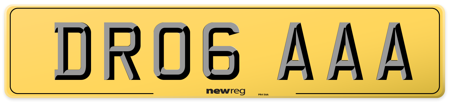 DR06 AAA Rear Number Plate