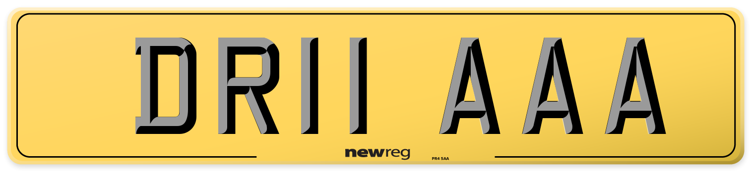 DR11 AAA Rear Number Plate