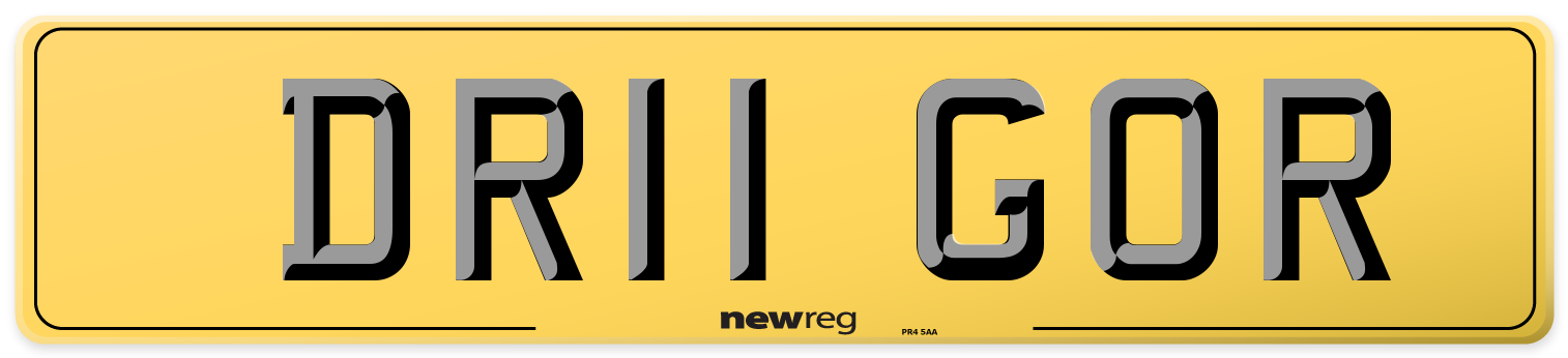 DR11 GOR Rear Number Plate
