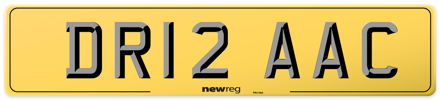 DR12 AAC Rear Number Plate