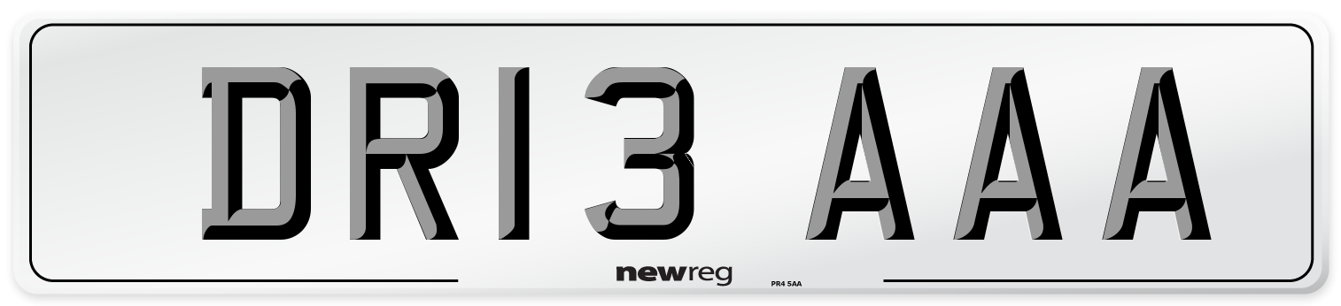 DR13 AAA Front Number Plate