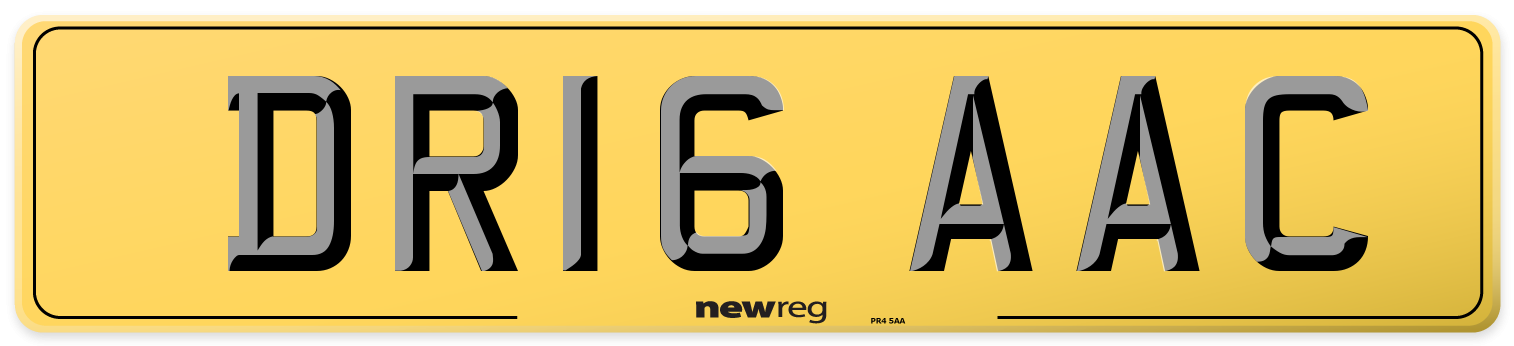 DR16 AAC Rear Number Plate