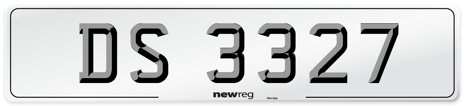 DS 3327 Front Number Plate