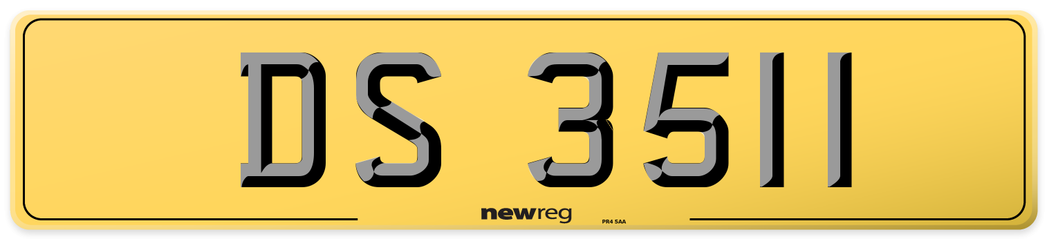 DS 3511 Rear Number Plate