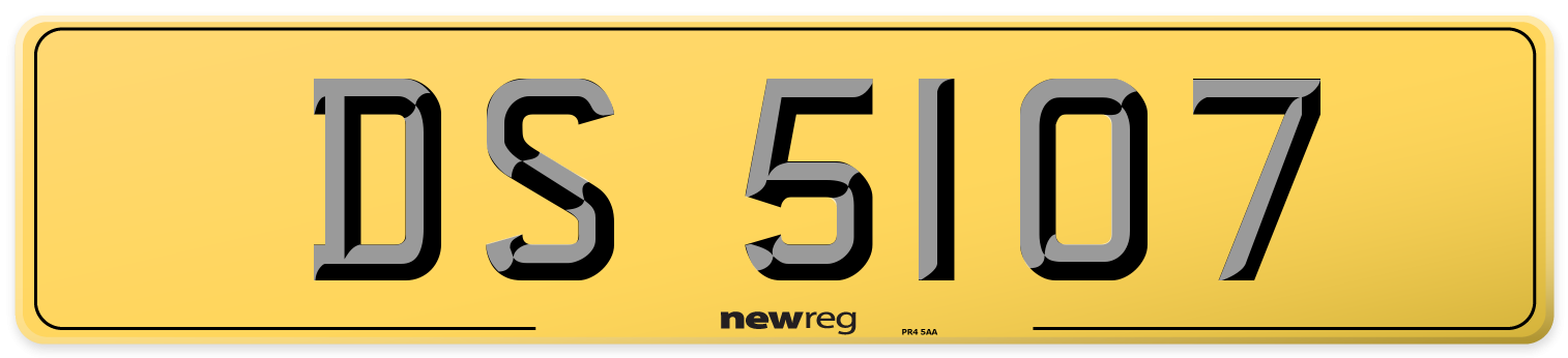 DS 5107 Rear Number Plate