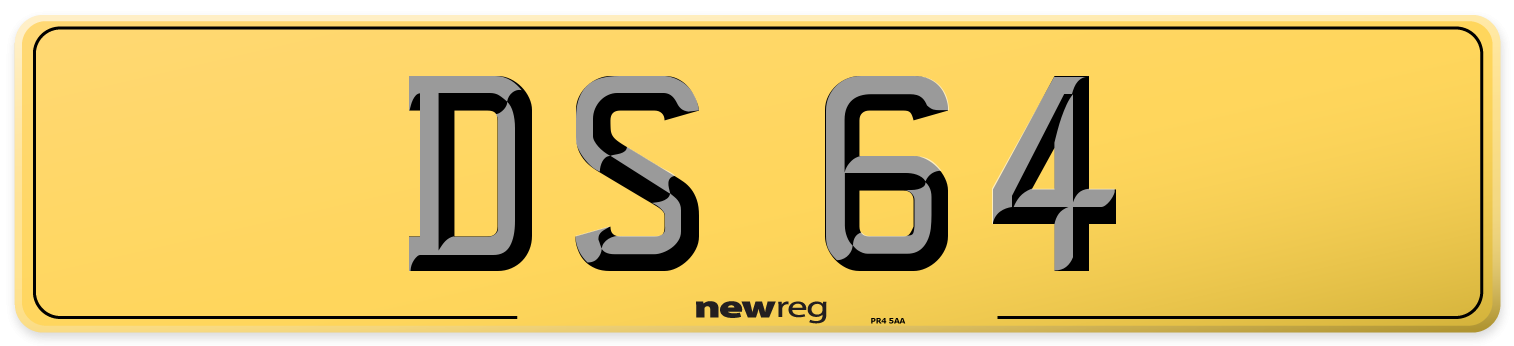 DS 64 Rear Number Plate