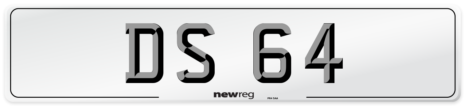 DS 64 Front Number Plate