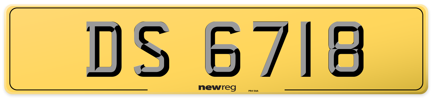DS 6718 Rear Number Plate