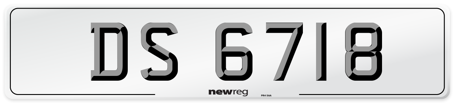 DS 6718 Front Number Plate