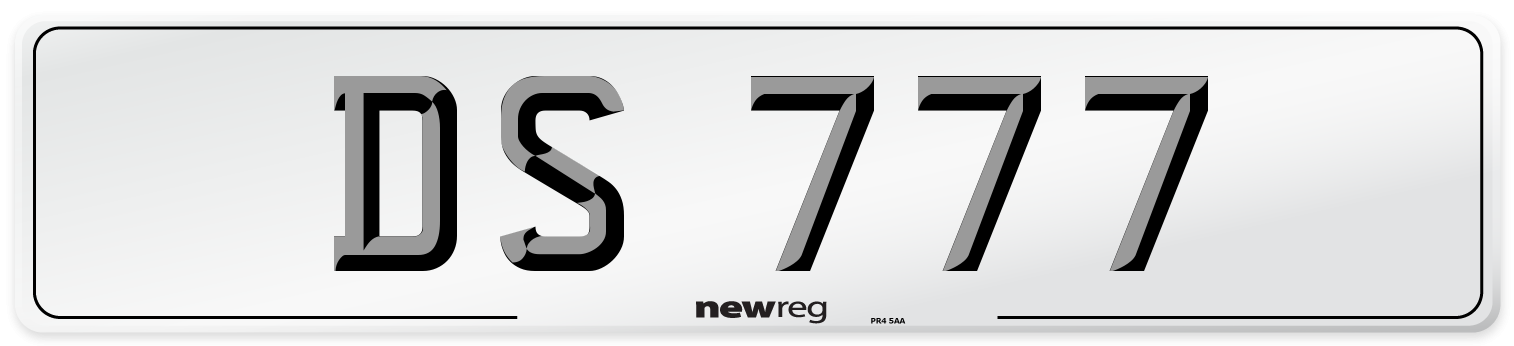 DS 777 Front Number Plate