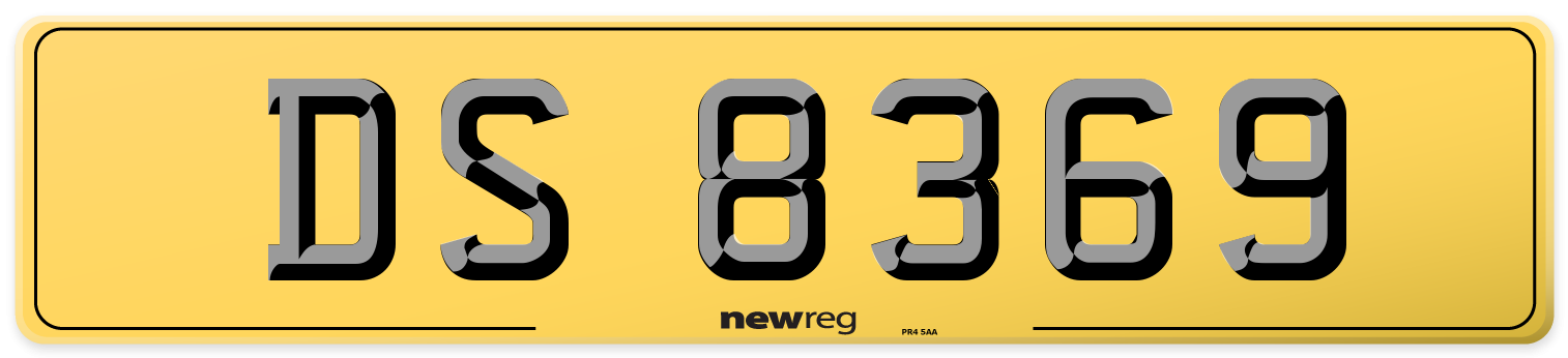 DS 8369 Rear Number Plate