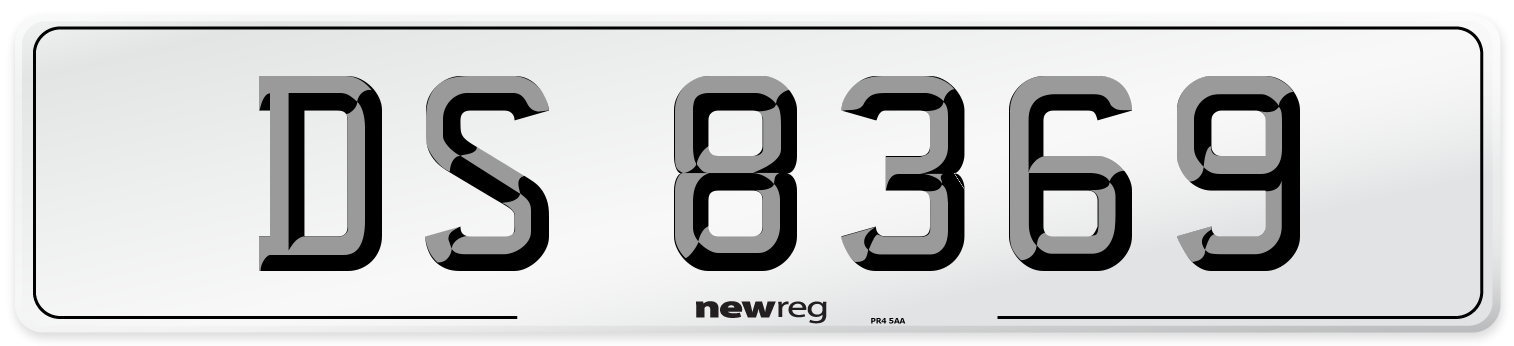 DS 8369 Front Number Plate