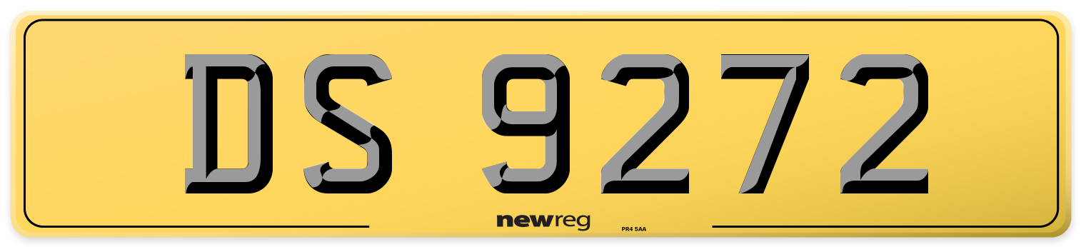 DS 9272 Rear Number Plate