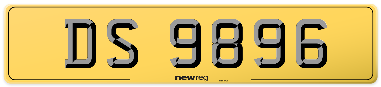 DS 9896 Rear Number Plate