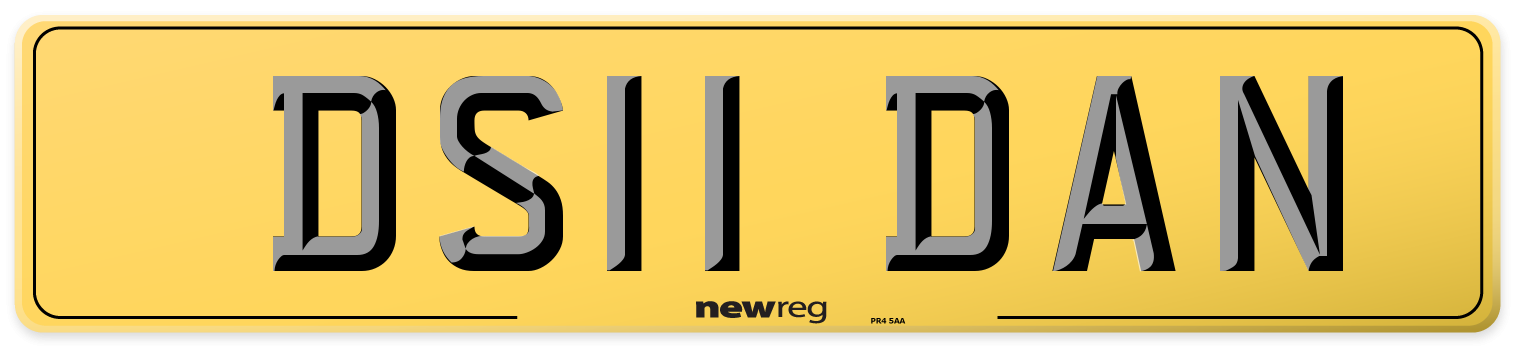 DS11 DAN Rear Number Plate
