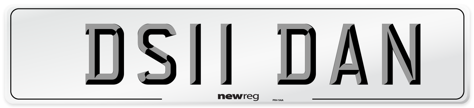 DS11 DAN Front Number Plate