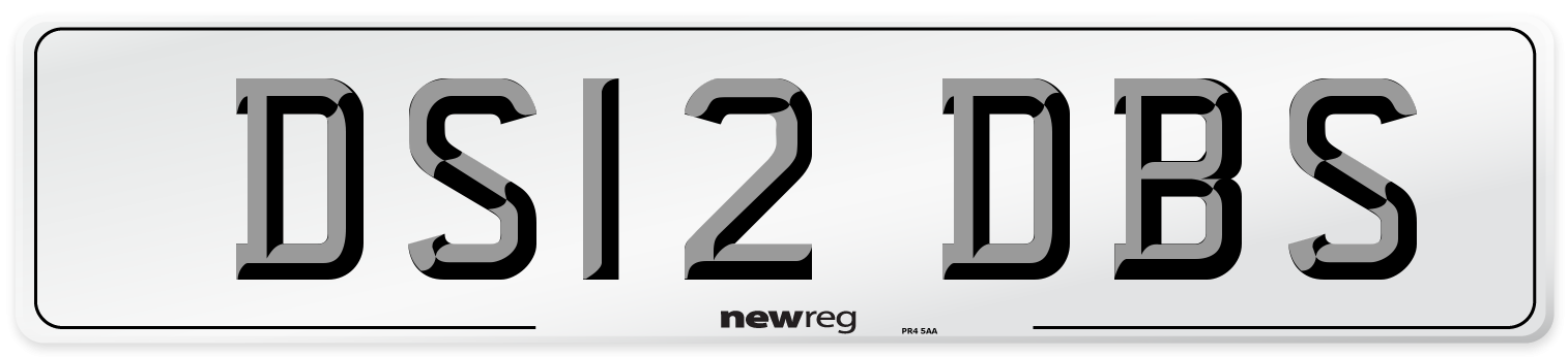 DS12 DBS Front Number Plate