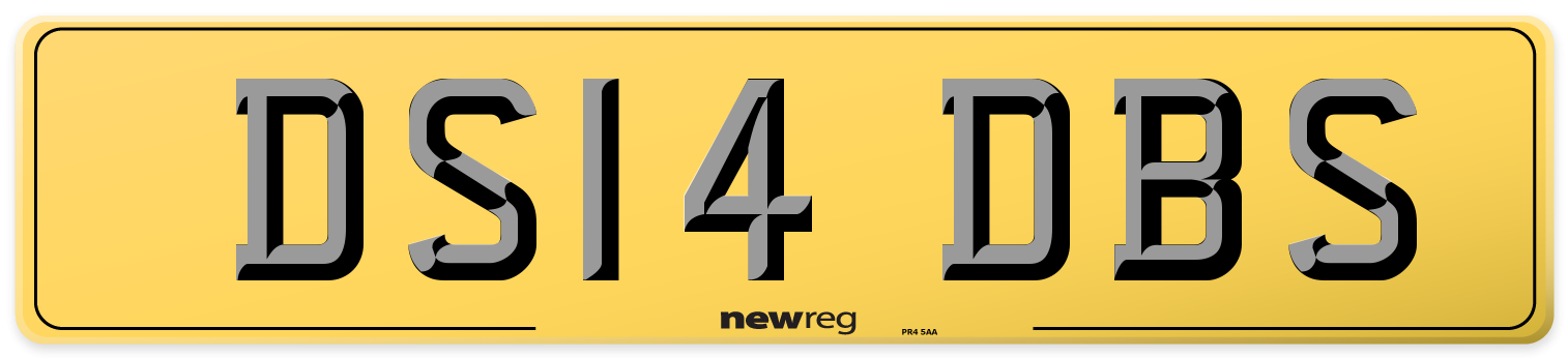 DS14 DBS Rear Number Plate