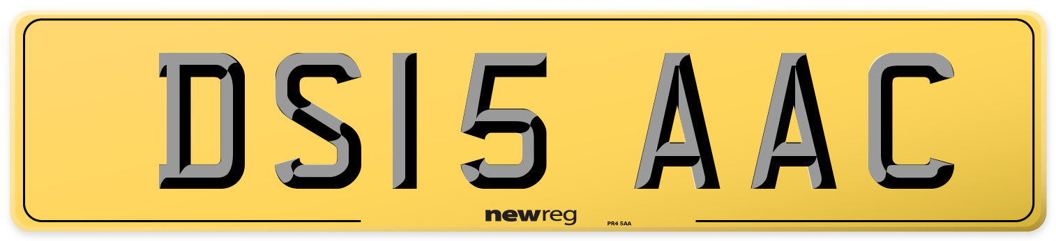 DS15 AAC Rear Number Plate