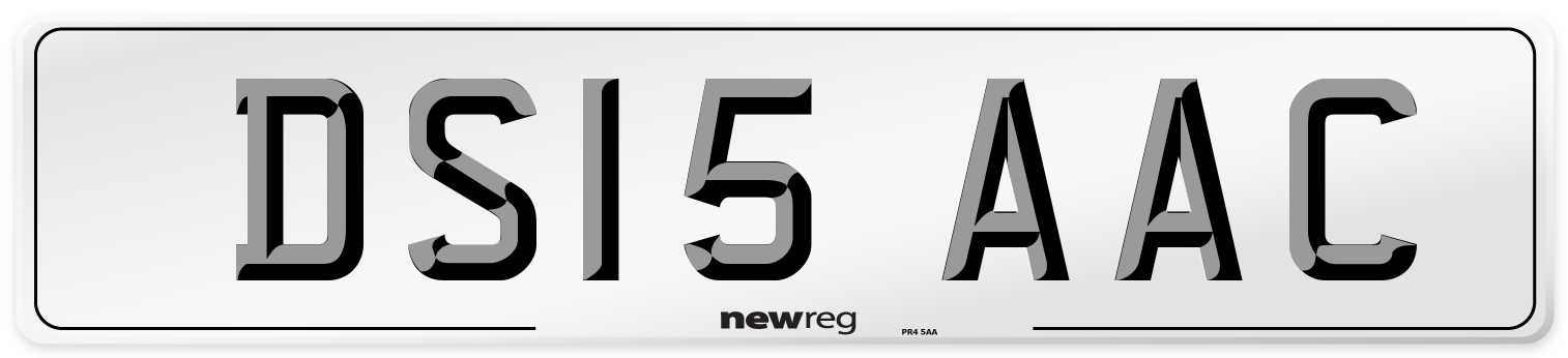 DS15 AAC Front Number Plate