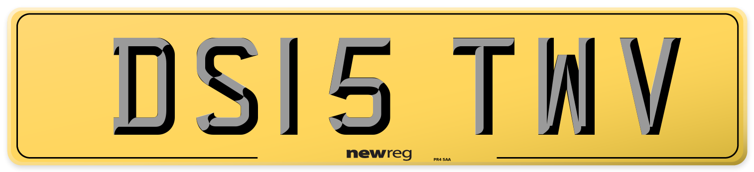 DS15 TWV Rear Number Plate
