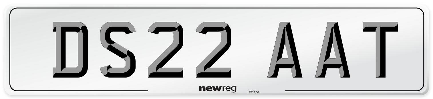 DS22 AAT Front Number Plate