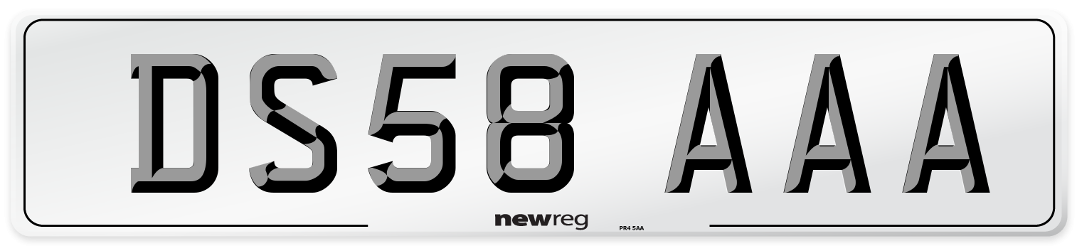 DS58 AAA Front Number Plate