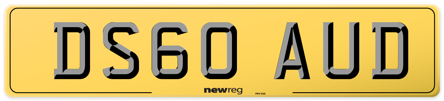 DS60 AUD Rear Number Plate