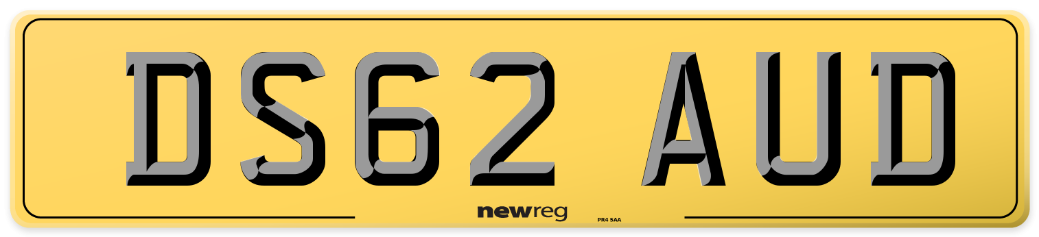 DS62 AUD Rear Number Plate