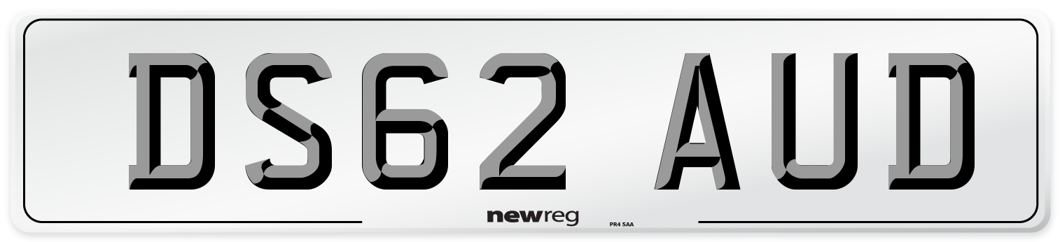 DS62 AUD Front Number Plate