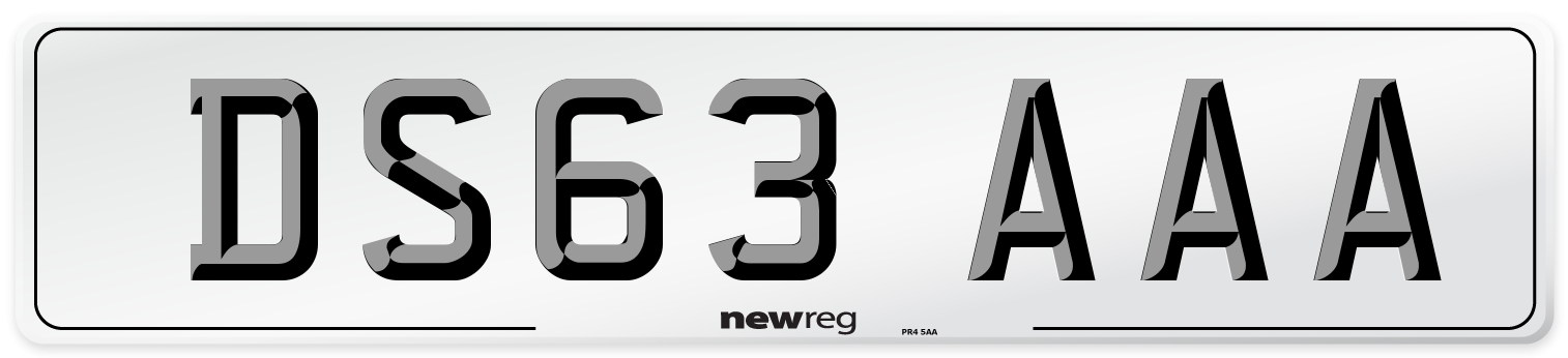 DS63 AAA Front Number Plate