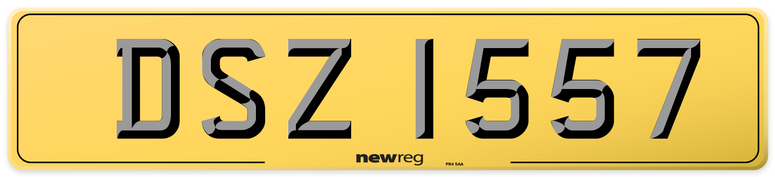 DSZ 1557 Rear Number Plate