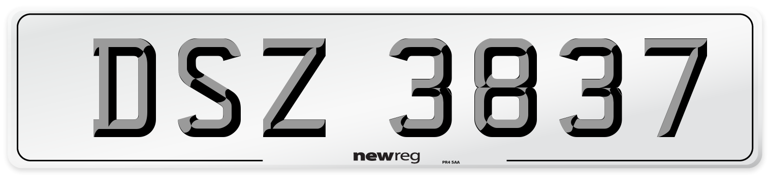DSZ 3837 Front Number Plate